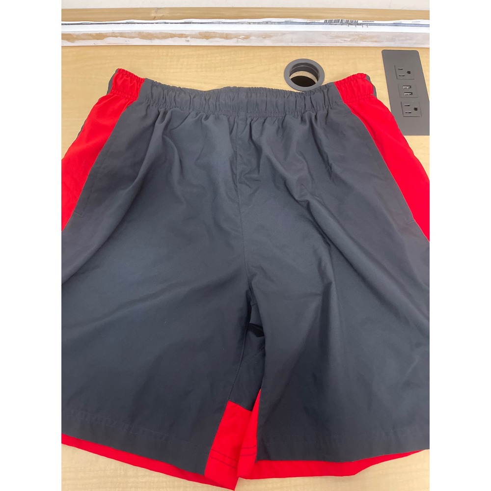 Nike Dri-FIT Mens Athletic Shorts XL Black Red Colorblock Gym Basketball Pockets